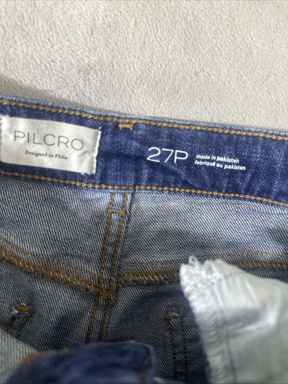 Pilcro Anthropologie Women’s 27P Dark Wash Wide Leg Jeans Petite - Picture 4 of 7